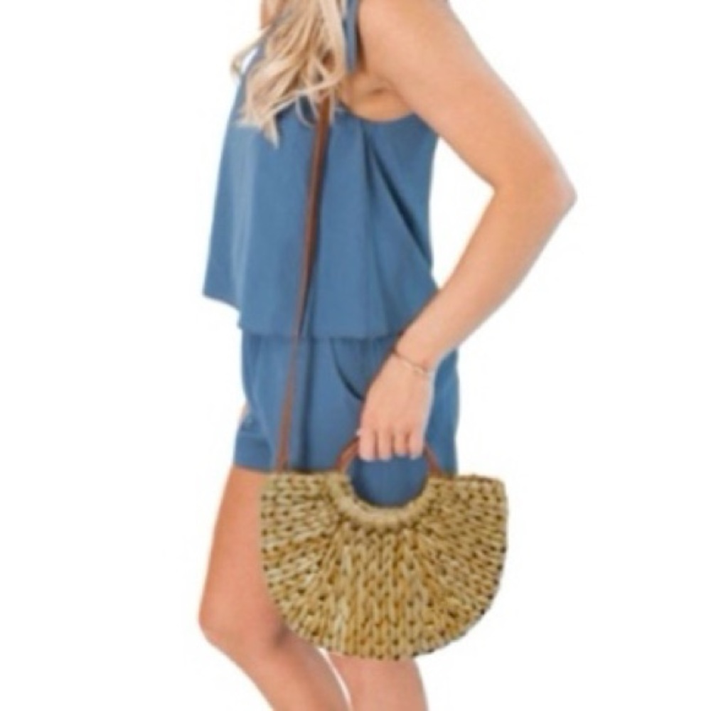 The Lucy Rattan Bag Wood Shoulder Purse Lined NWT